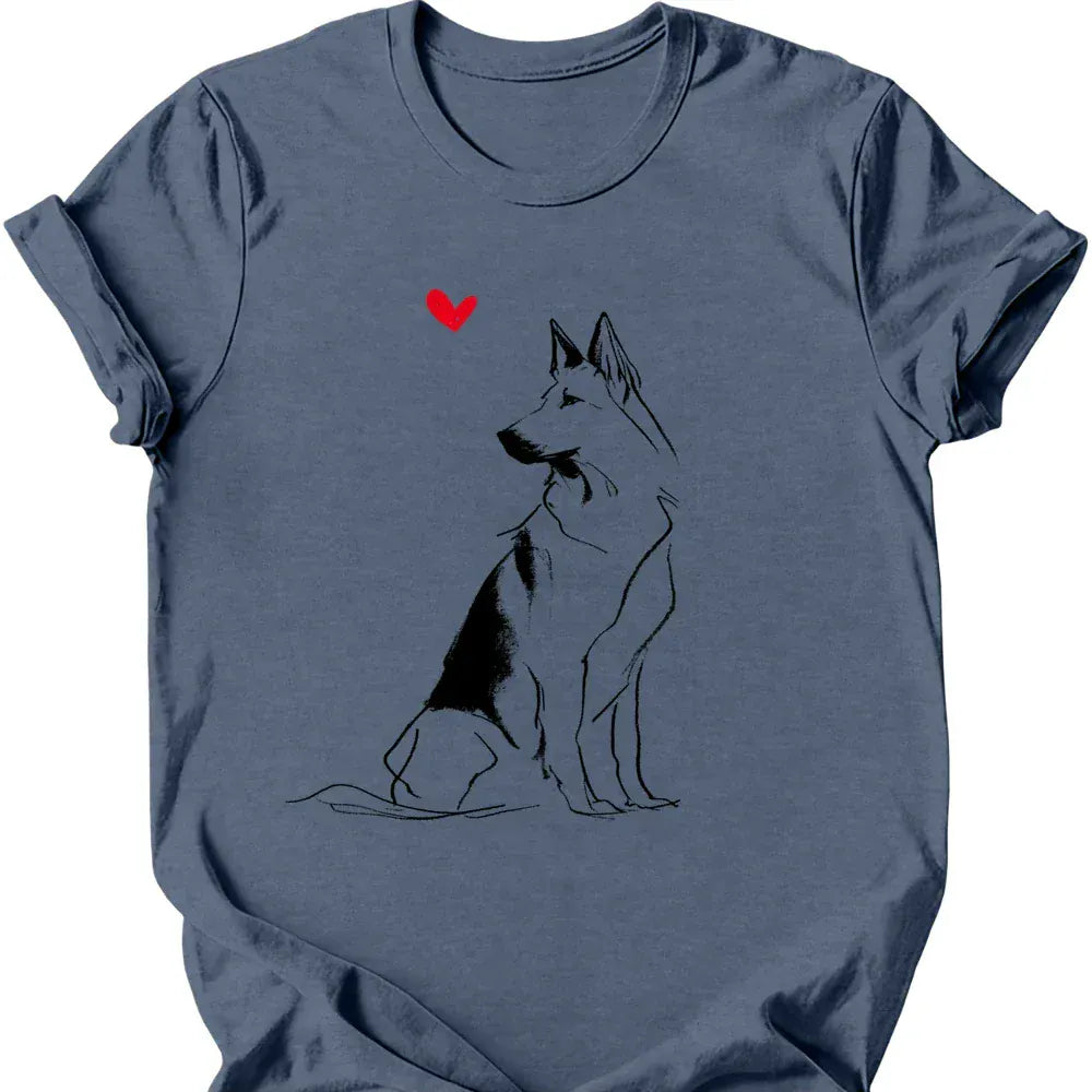 Dutch Shepherd sketch tee heather indigo