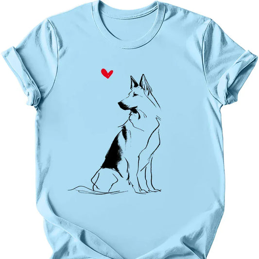 Dutch Shepherd sketch tee light blue
