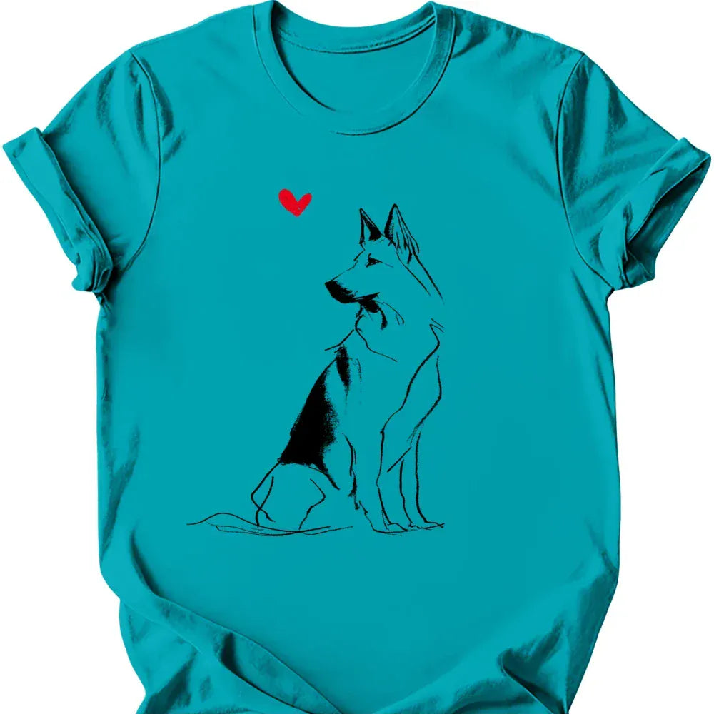 Dutch Shepherd sketch tee tropical blue