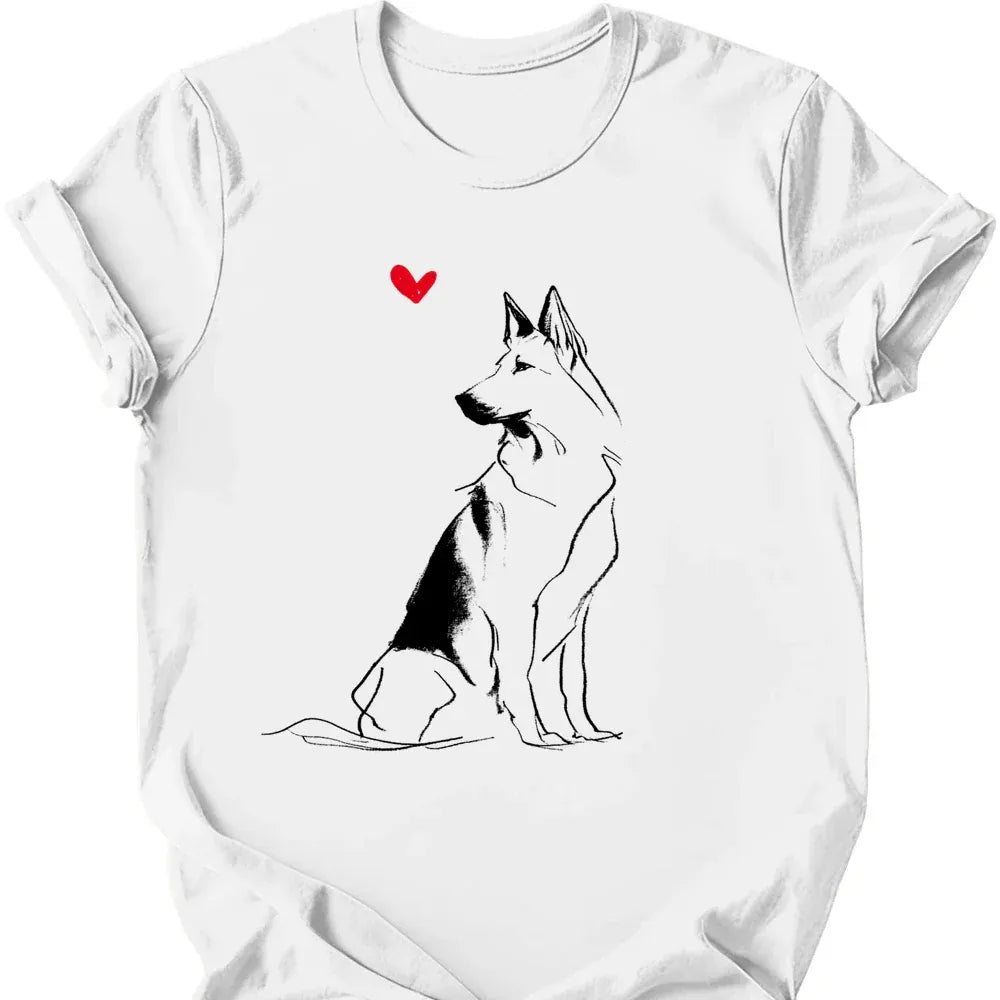 Dutch Shepherd sketch tee white