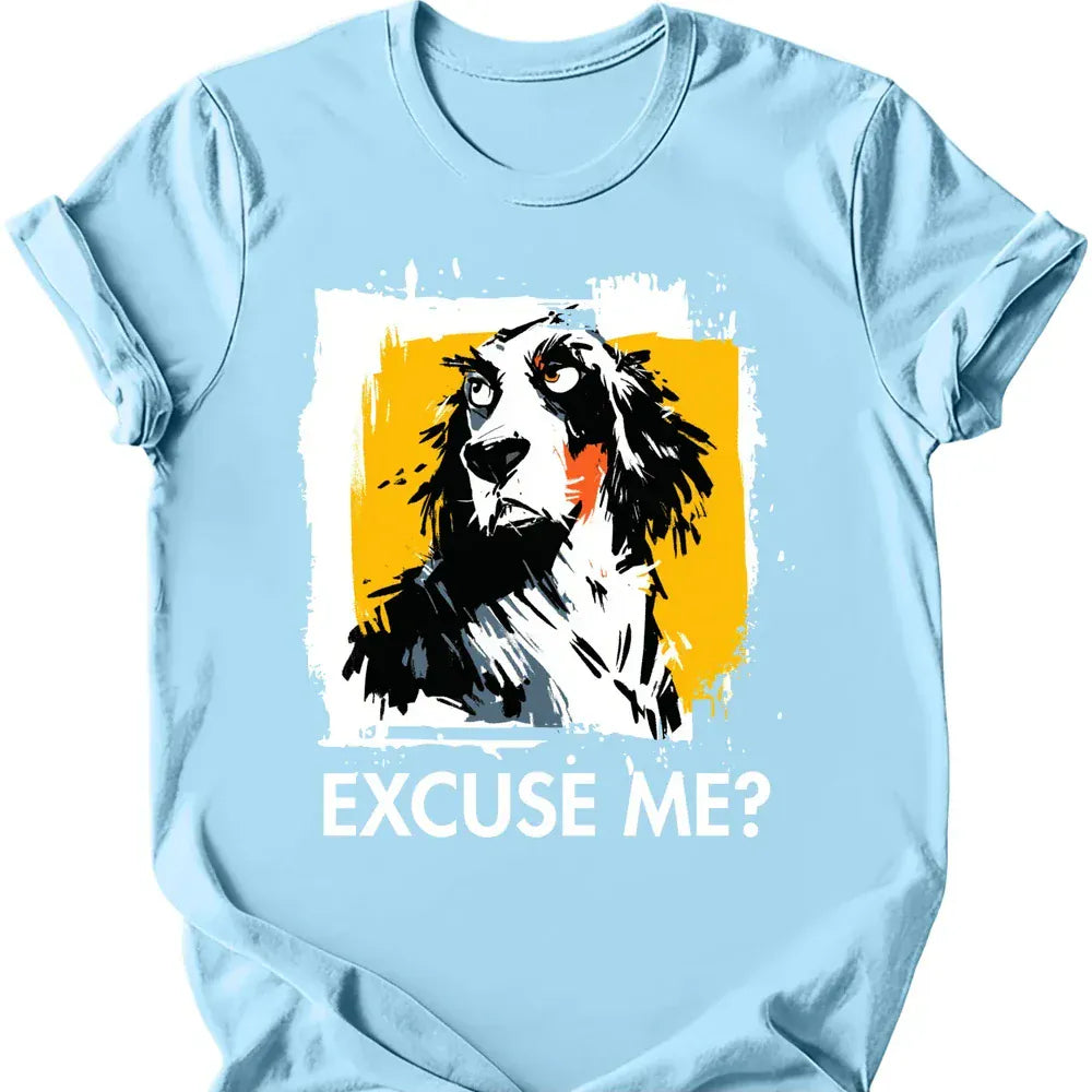 English Setter excuse me tee light blue