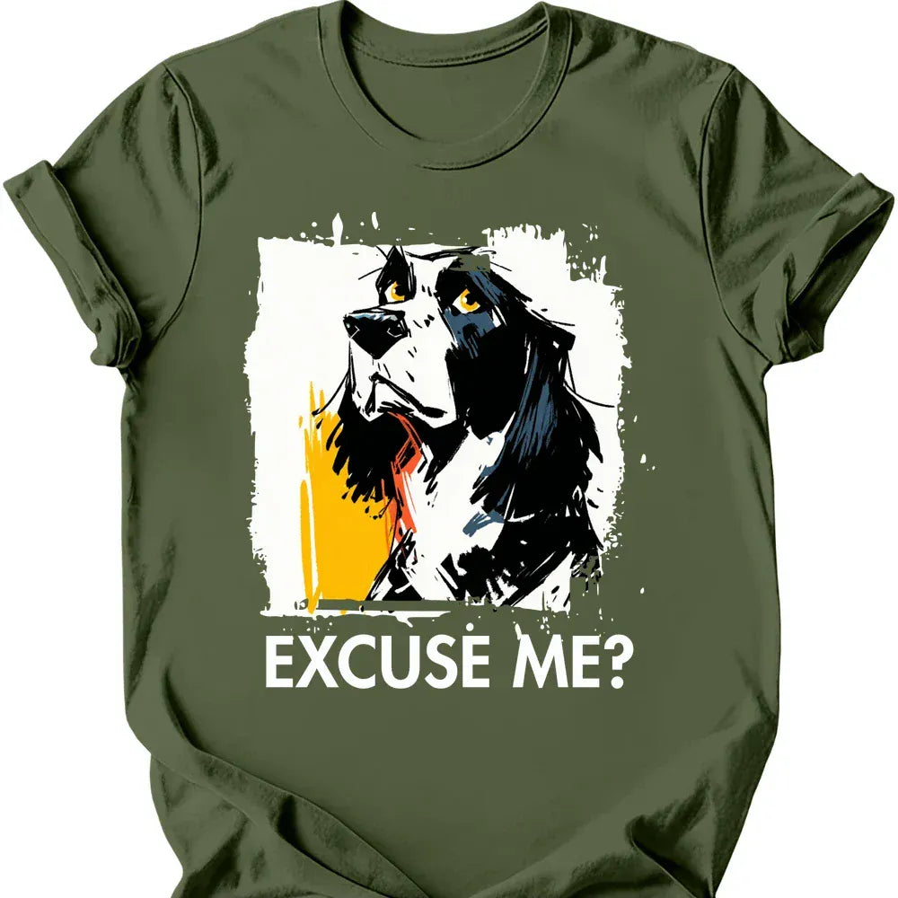 English Springer Spaniel excuse me tee military green