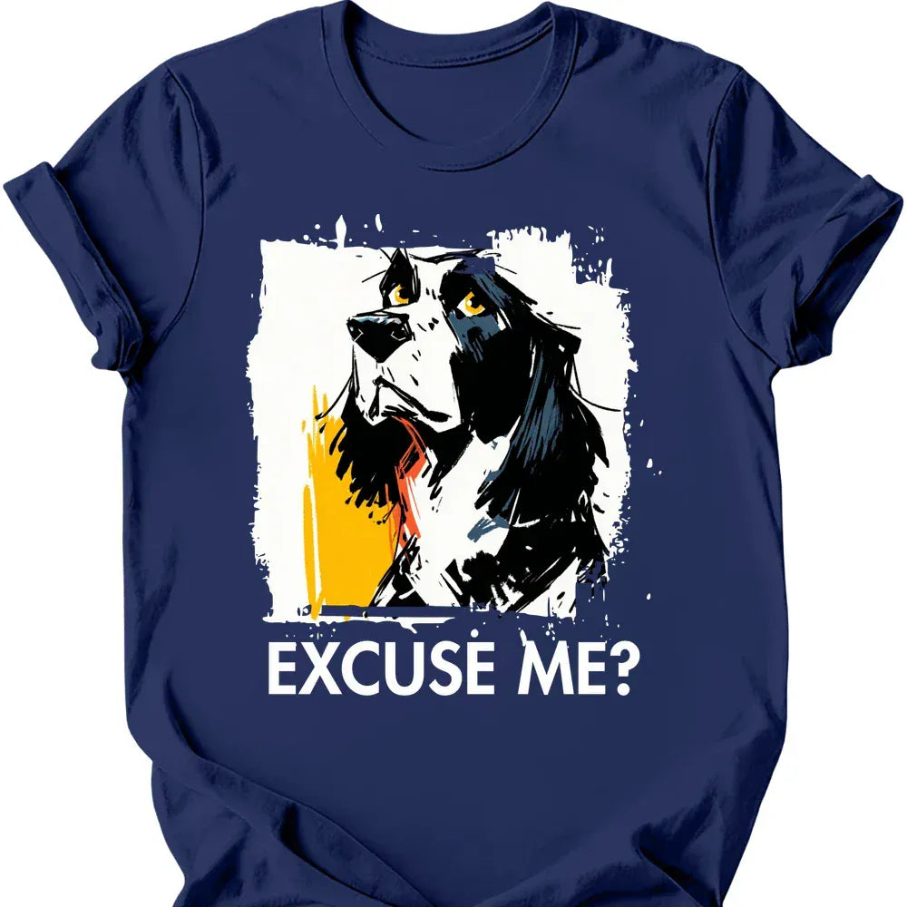 English Springer Spaniel excuse me tee navy