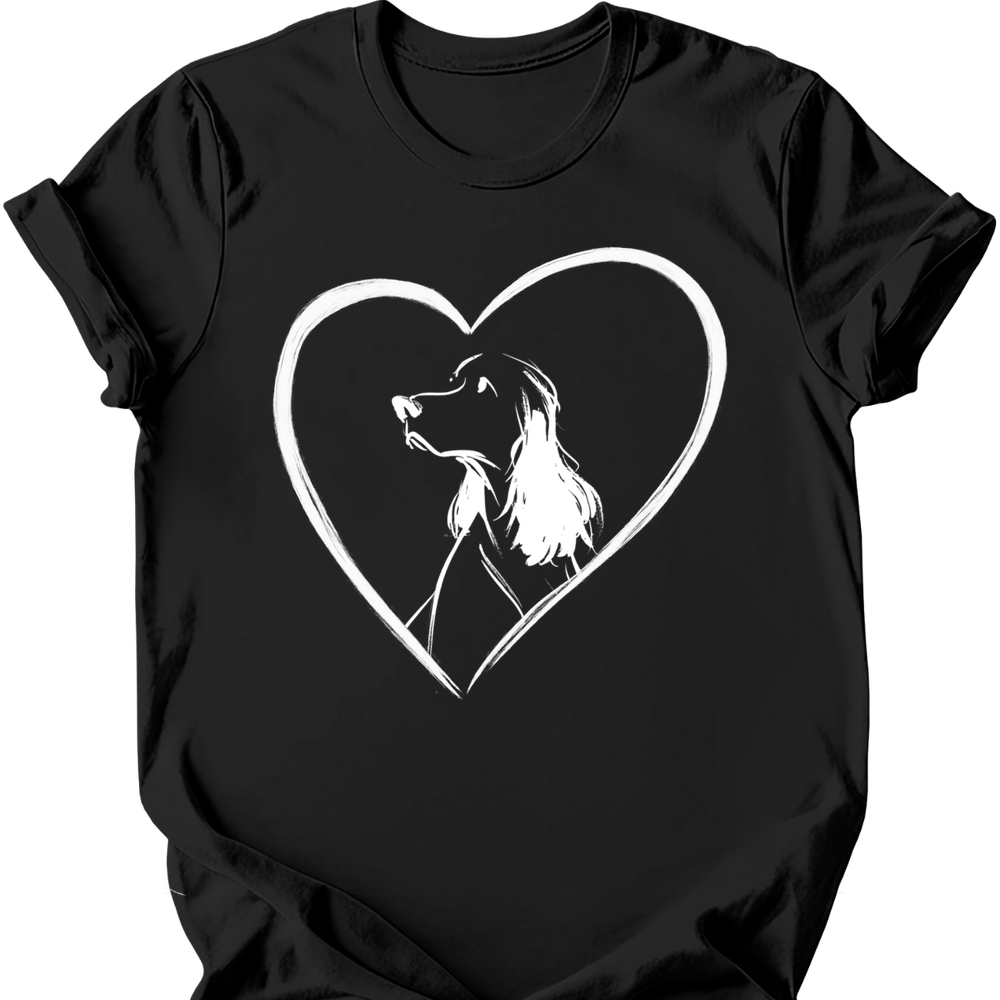 English Springer Spaniel heart dog tee black
