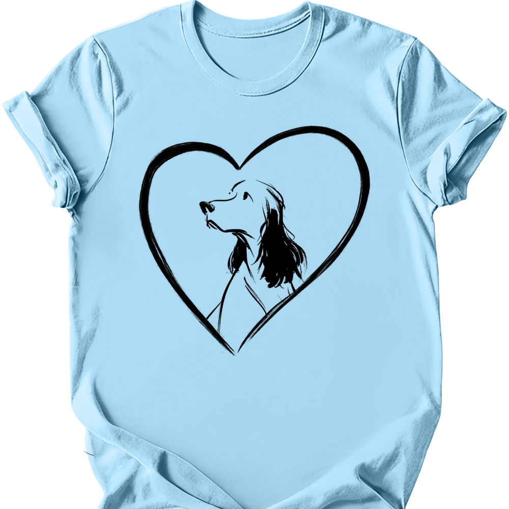 English Springer Spaniel heart dog tee light blue