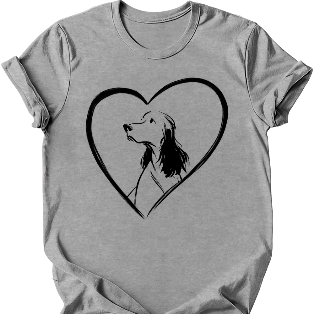 English Springer Spaniel heart dog tee sport grey