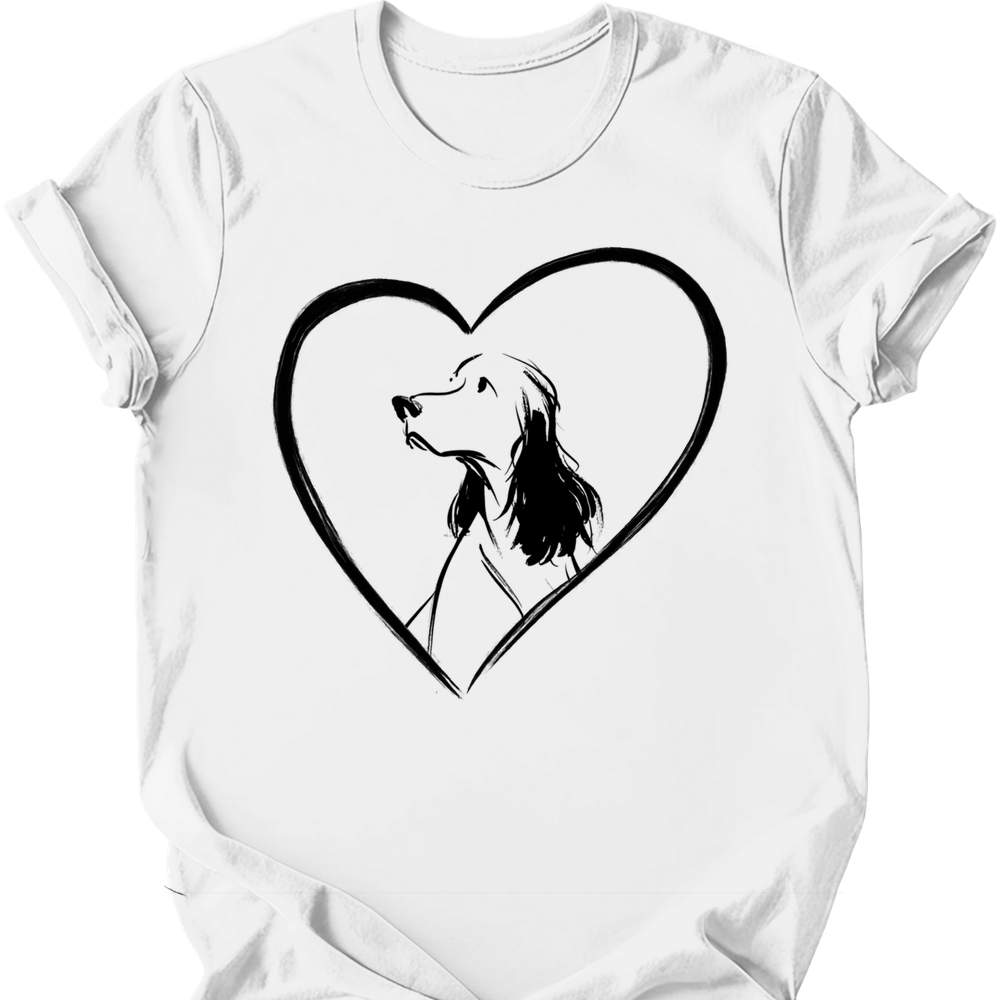 English Springer Spaniel heart dog tee white