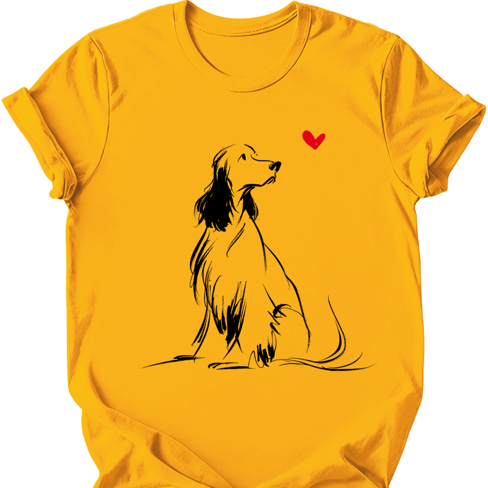 English Springer Spaniel sketch tee gold