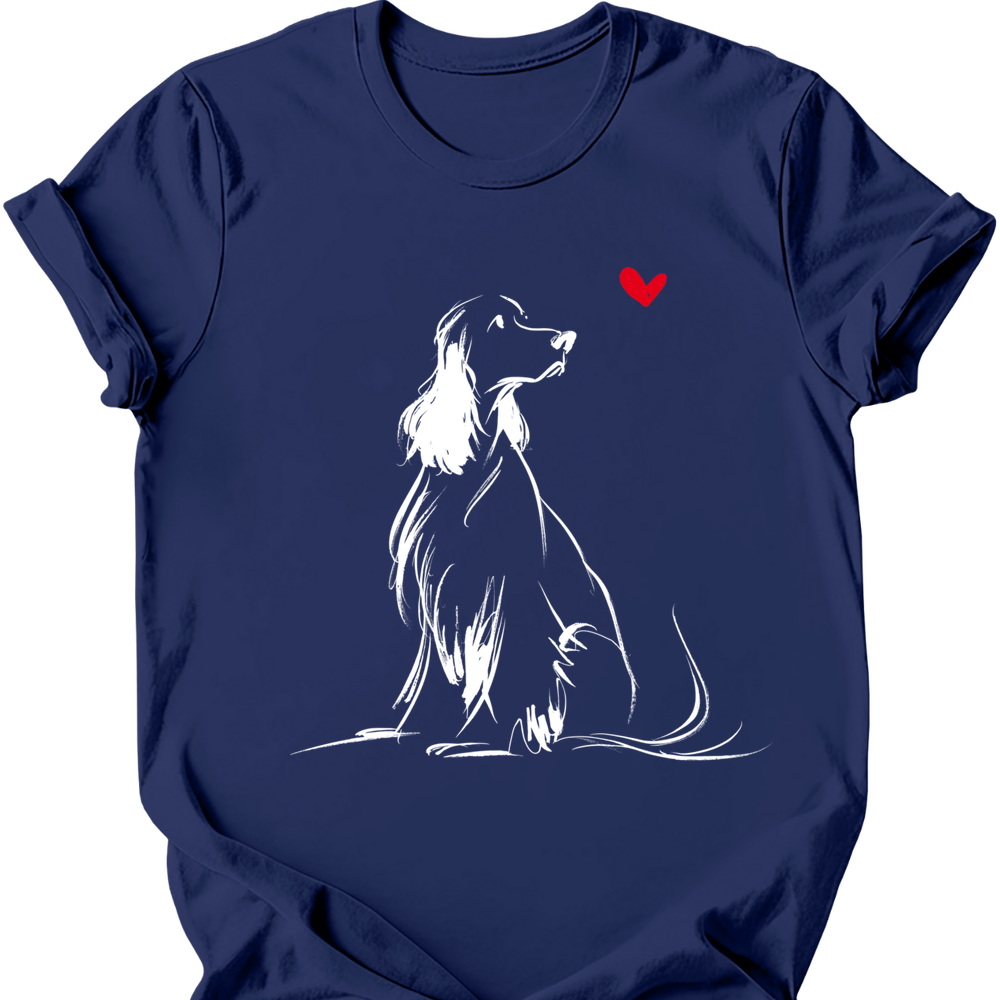 English Springer Spaniel sketch tee navy