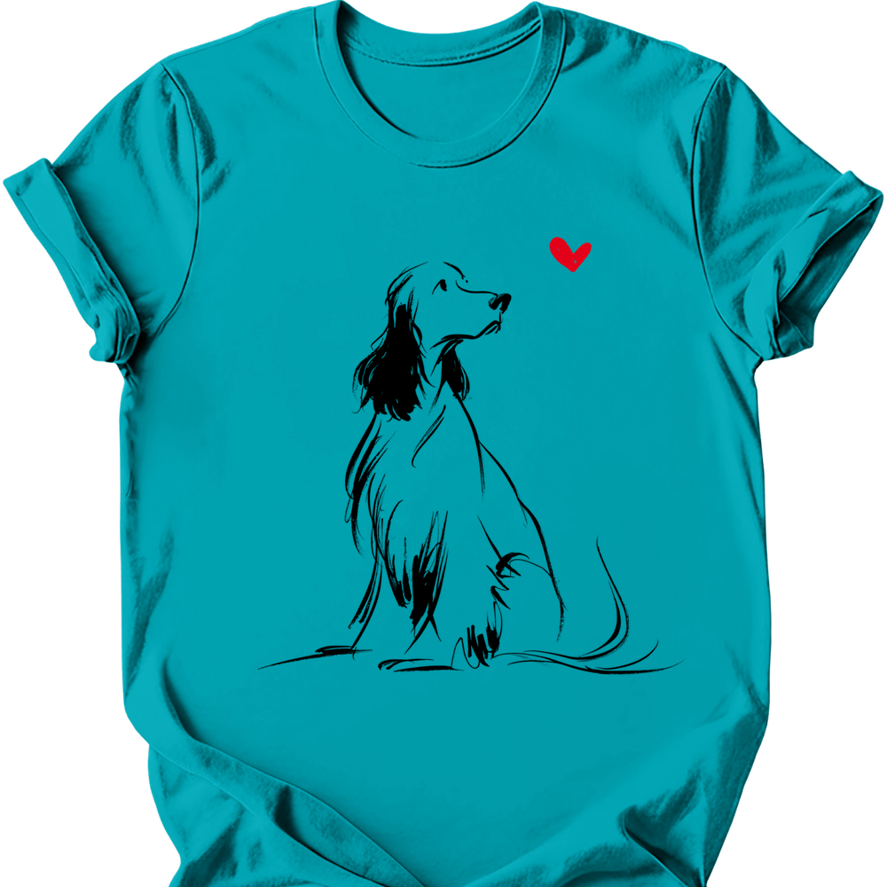 English Springer Spaniel sketch tee tropical blue