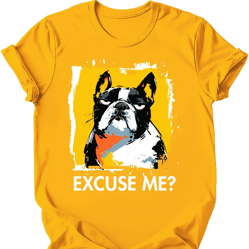 French Bulldog excuse me tee gold