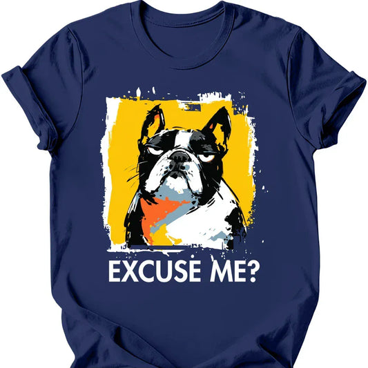 French Bulldog excuse me tee navy