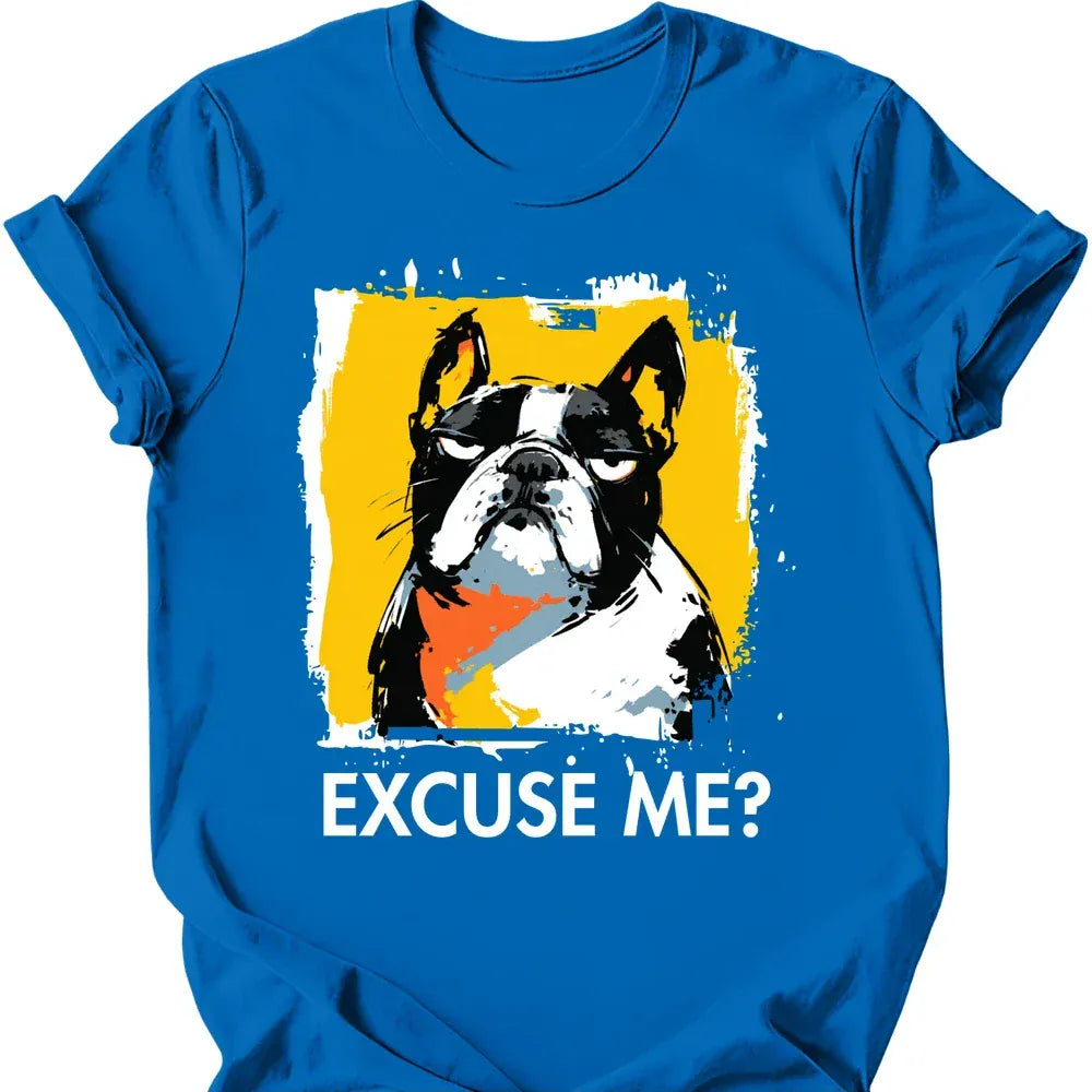 French Bulldog excuse me tee royal