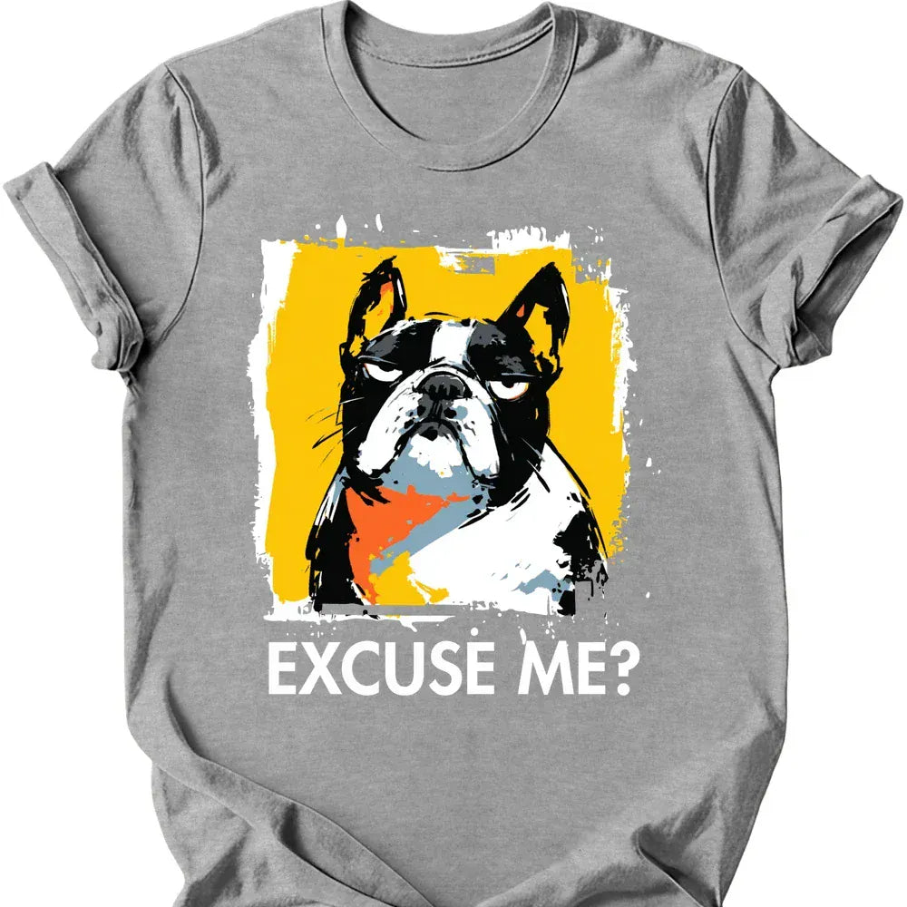 French Bulldog excuse me tee sport grey