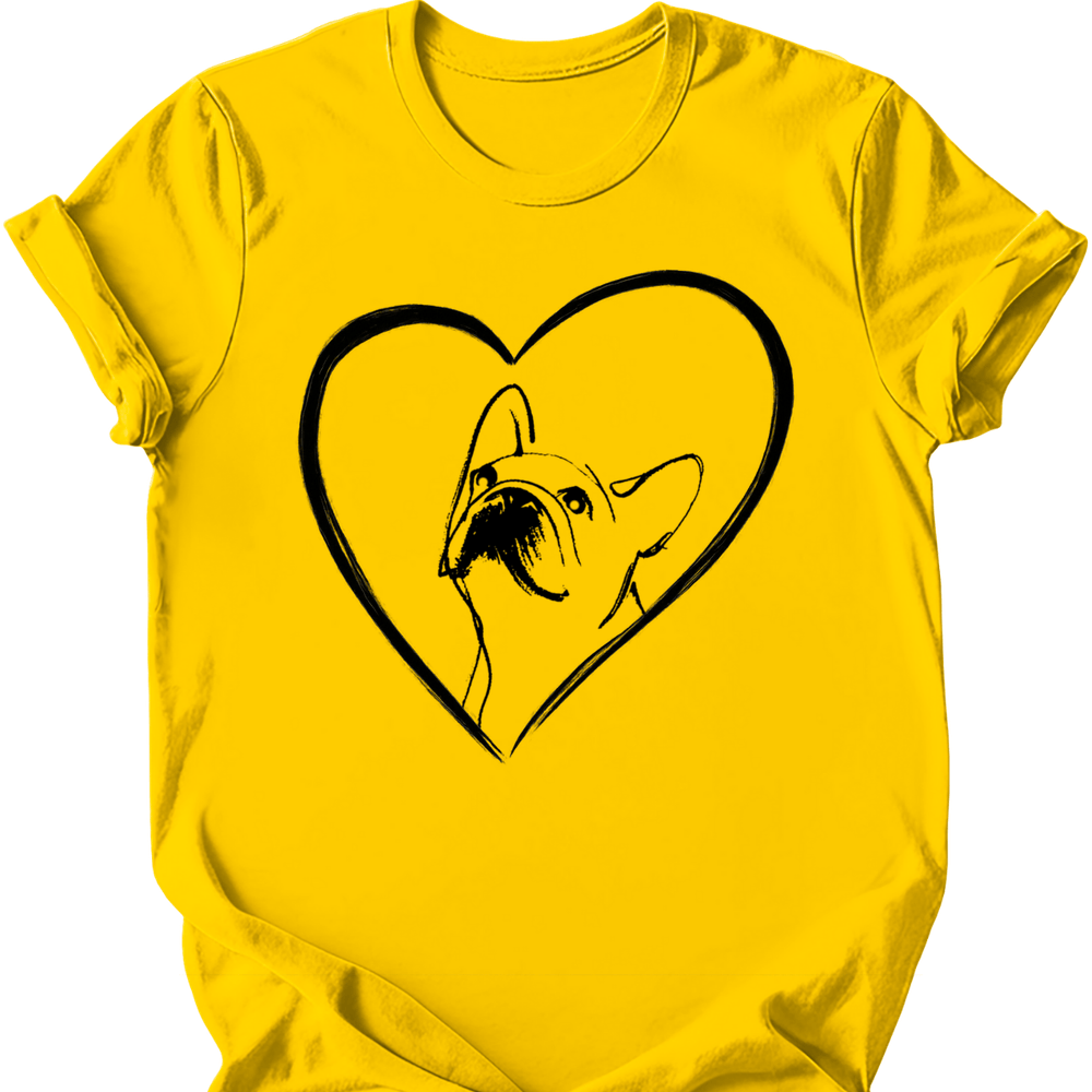 French Bulldog heart dog tee daisy
