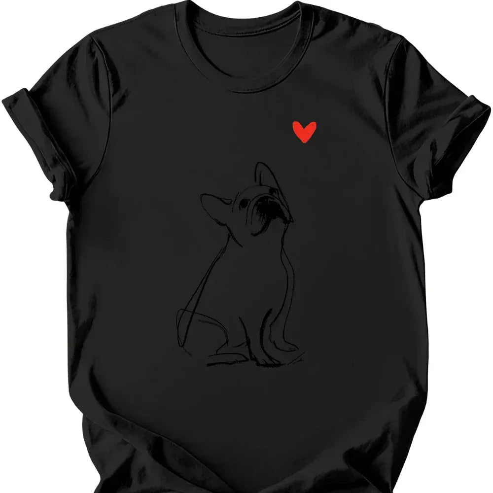 French Bulldog sketch tee black