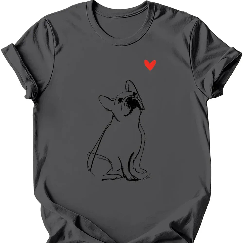 French Bulldog sketch tee charcoal