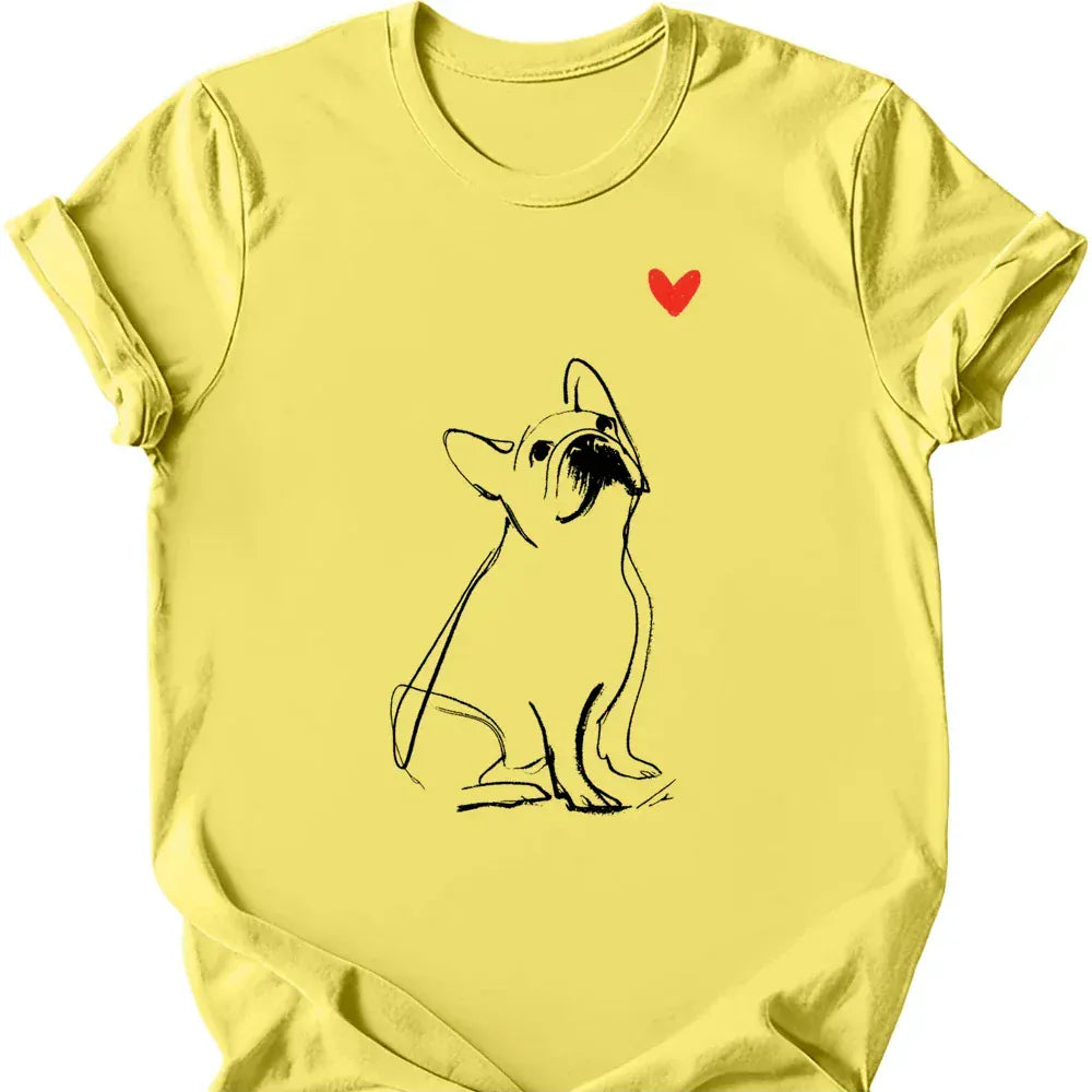French Bulldog sketch tee cornsilk