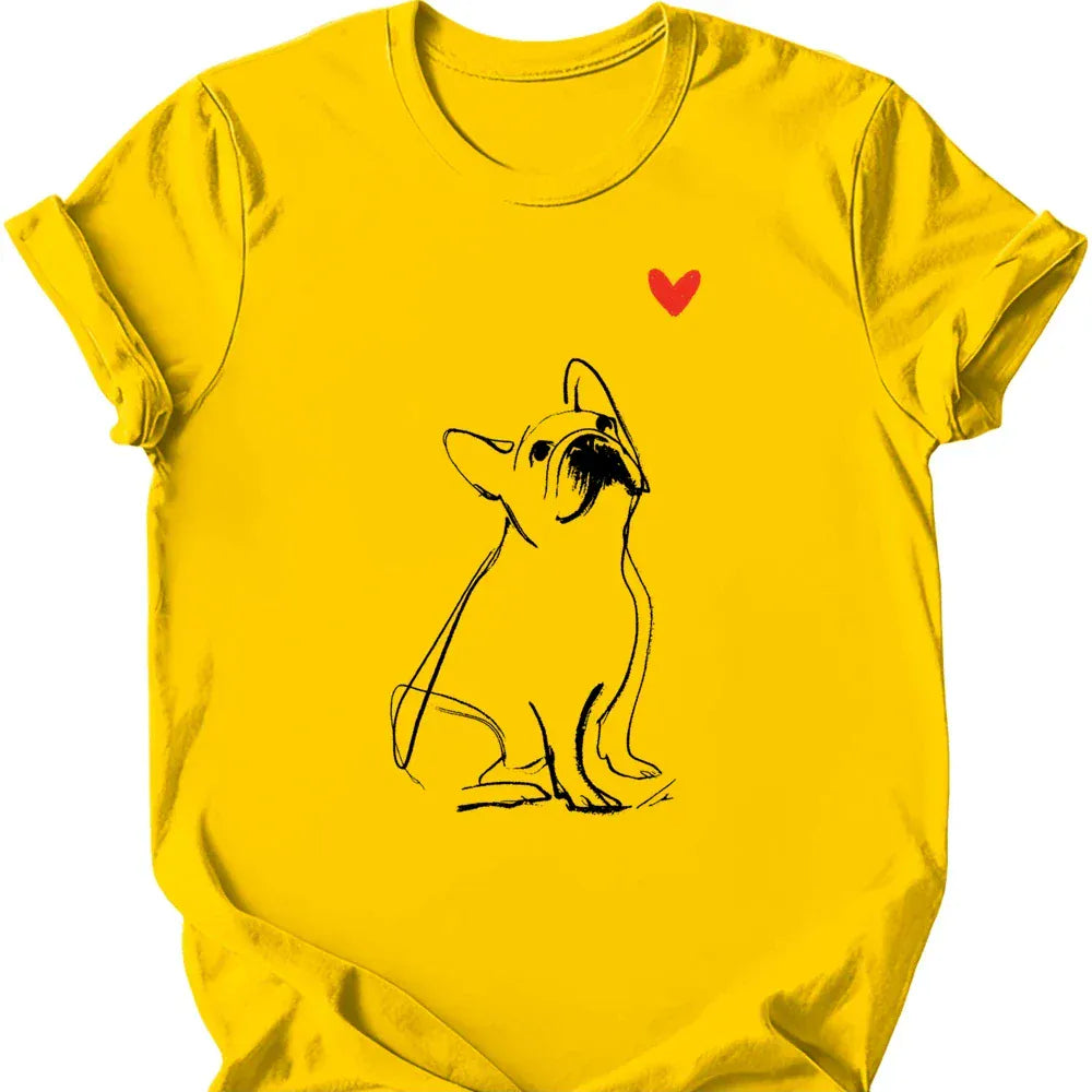 French Bulldog sketch tee daisy