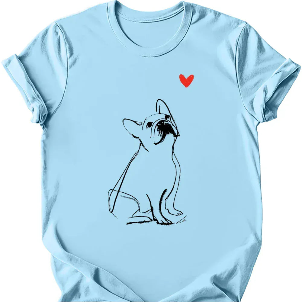French Bulldog sketch tee light blue