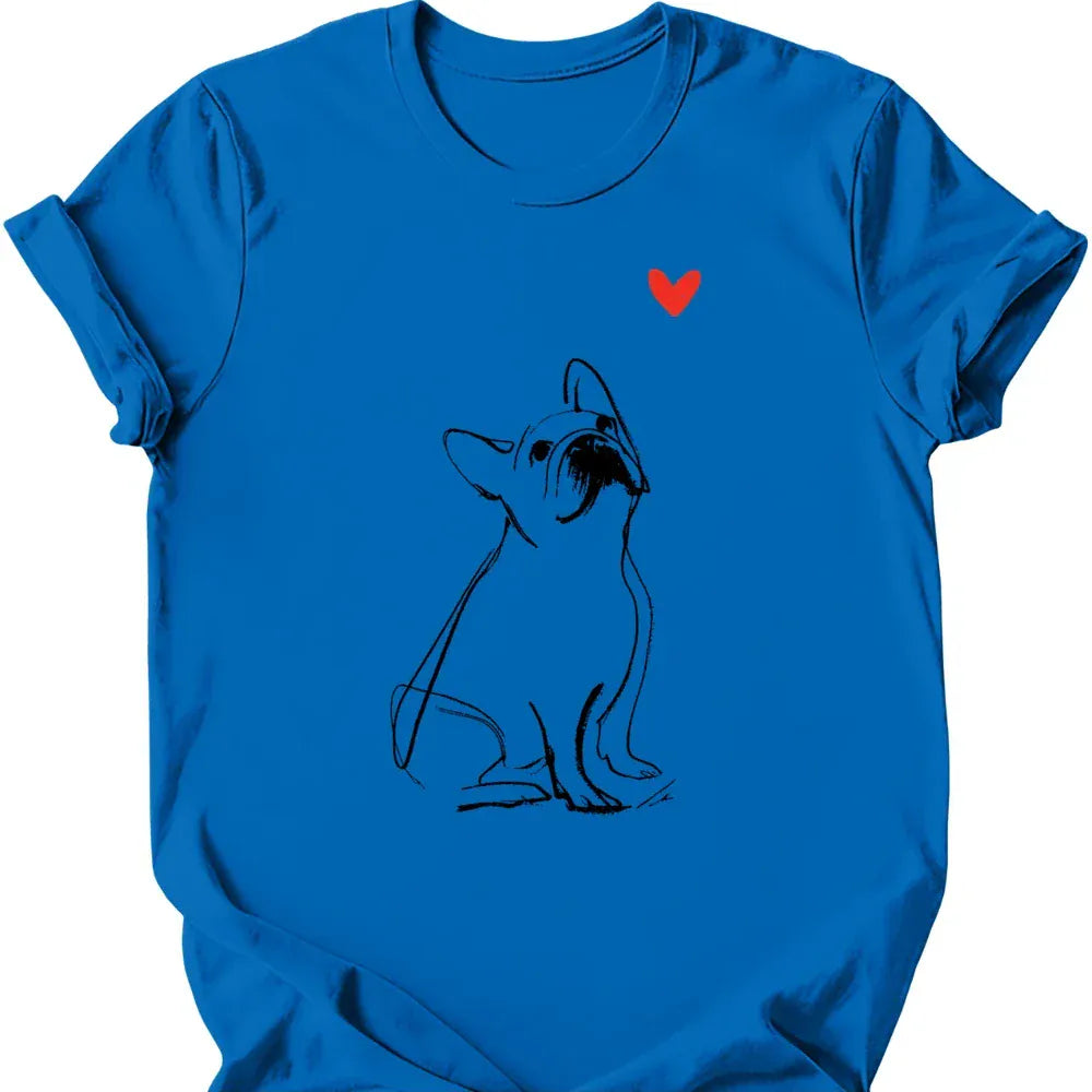 French Bulldog sketch tee royal
