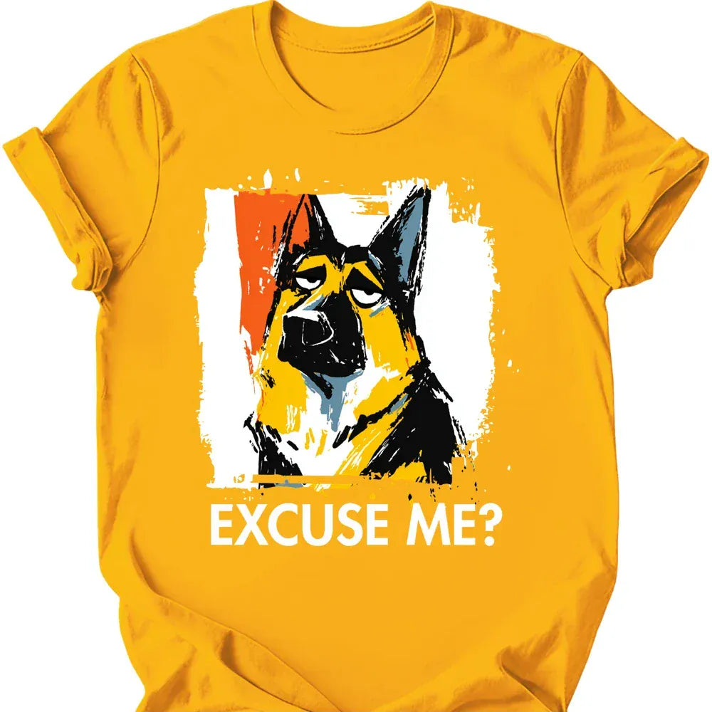 German Shepherd excuse me tee gold
