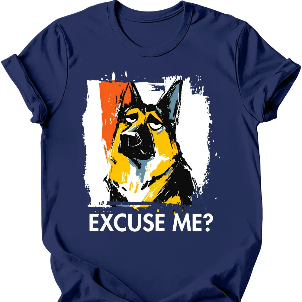 German Shepherd excuse me tee navy