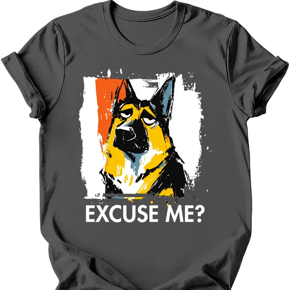 German Shepherd excuse me tee charcoal