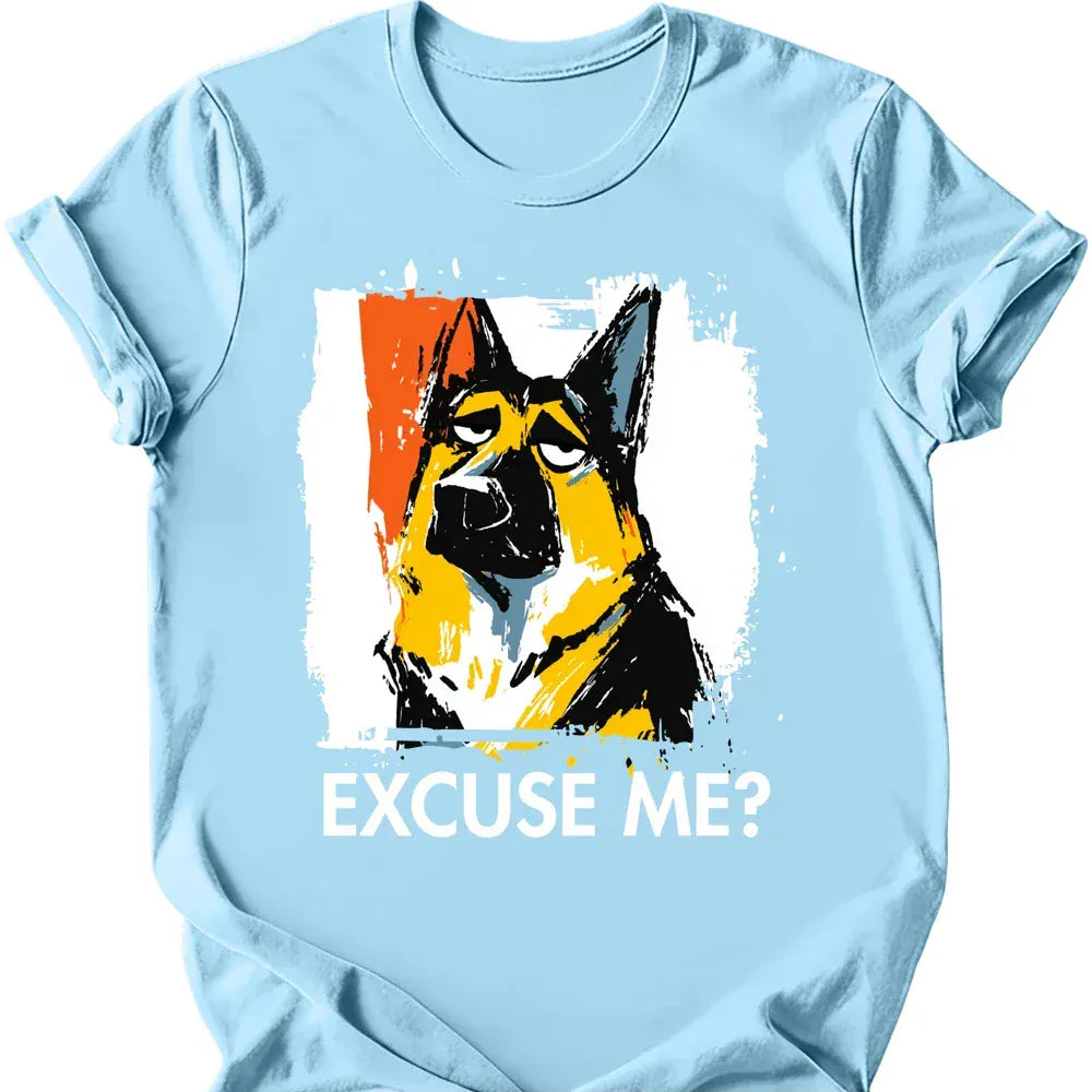 German Shepherd excuse me tee light blue