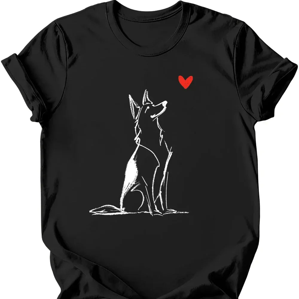 German Shepherd sketch tee black