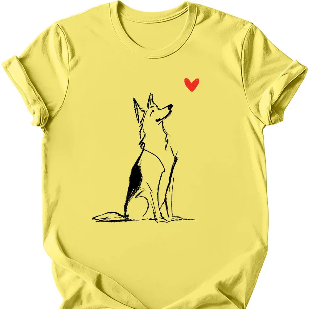 German Shepherd sketch tee cornsilk
