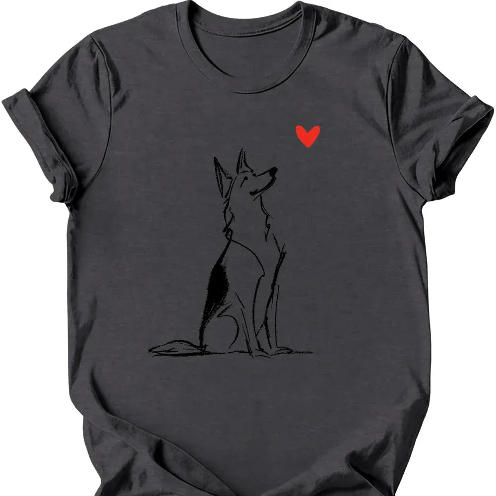 German Shepherd sketch tee dark heather
