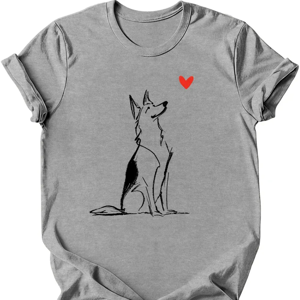 German Shepherd sketch tee sport grey