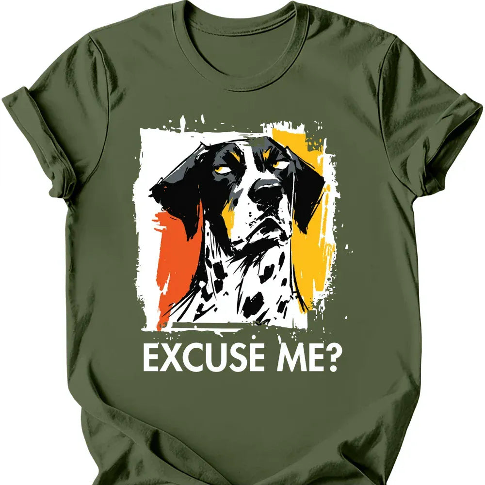 German Shorthaired Pointer excuse me tee military green