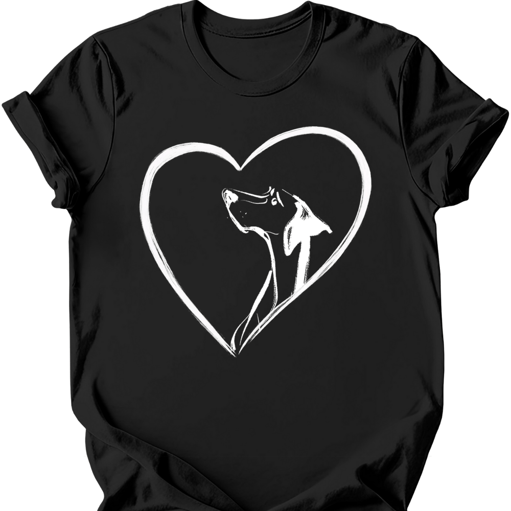 German Shorthaired Pointer heart dog tee black