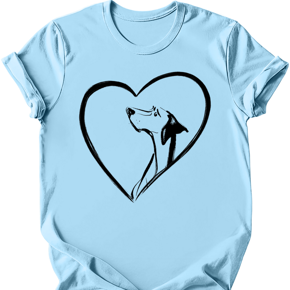 German Shorthaired Pointer heart dog tee light blue