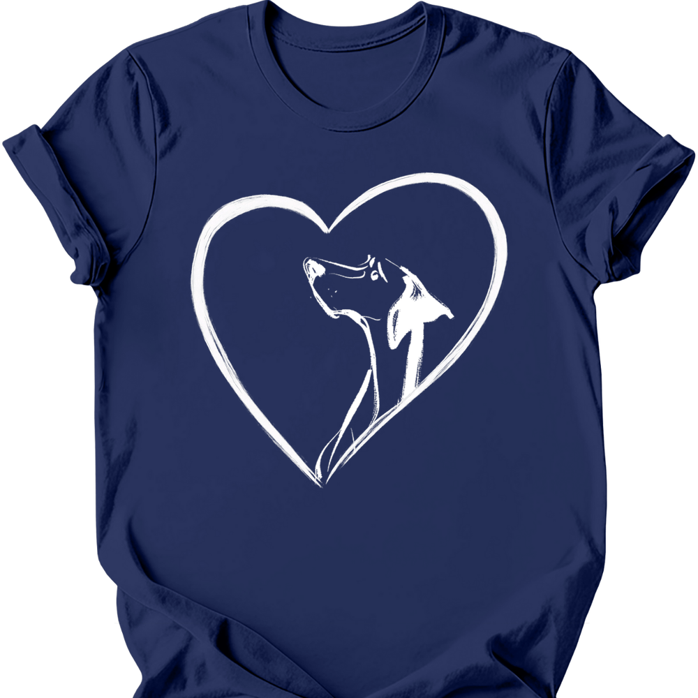 German Shorthaired Pointer heart dog tee navy