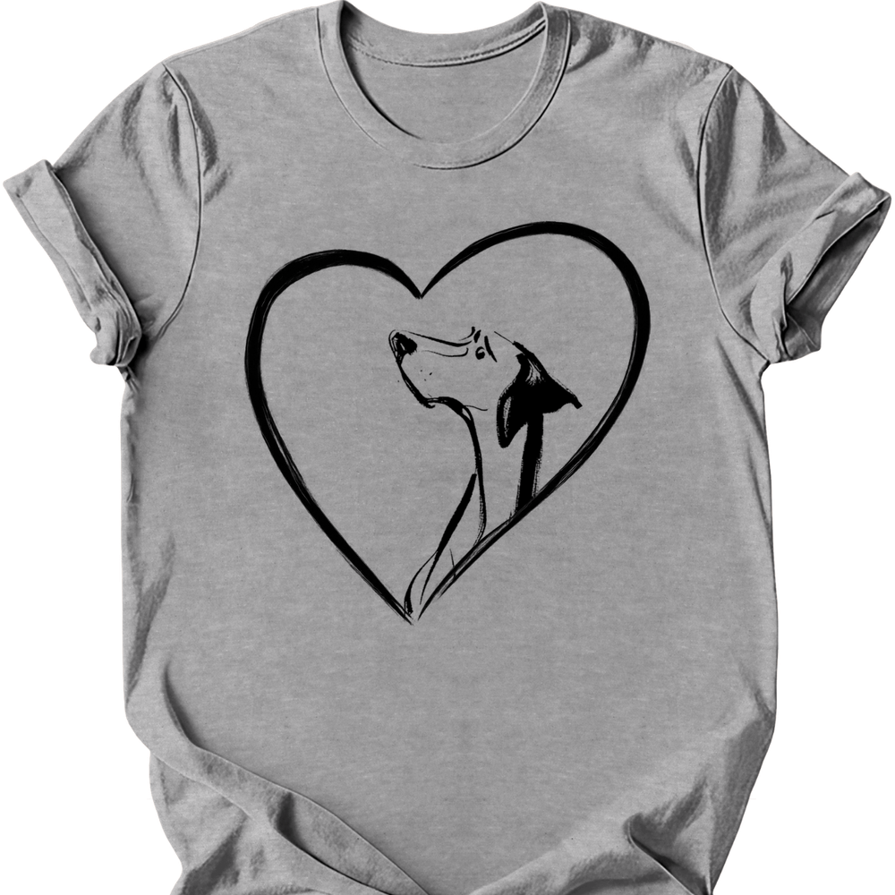 German Shorthaired Pointer heart dog tee sport grey