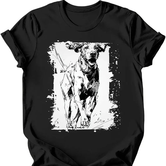 German Shorthaired Pointer running dog tee black