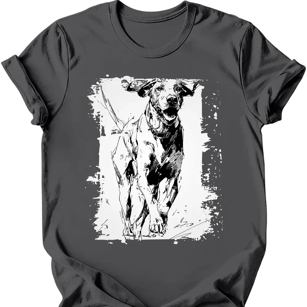 German Shorthaired Pointer running dog tee charcoal