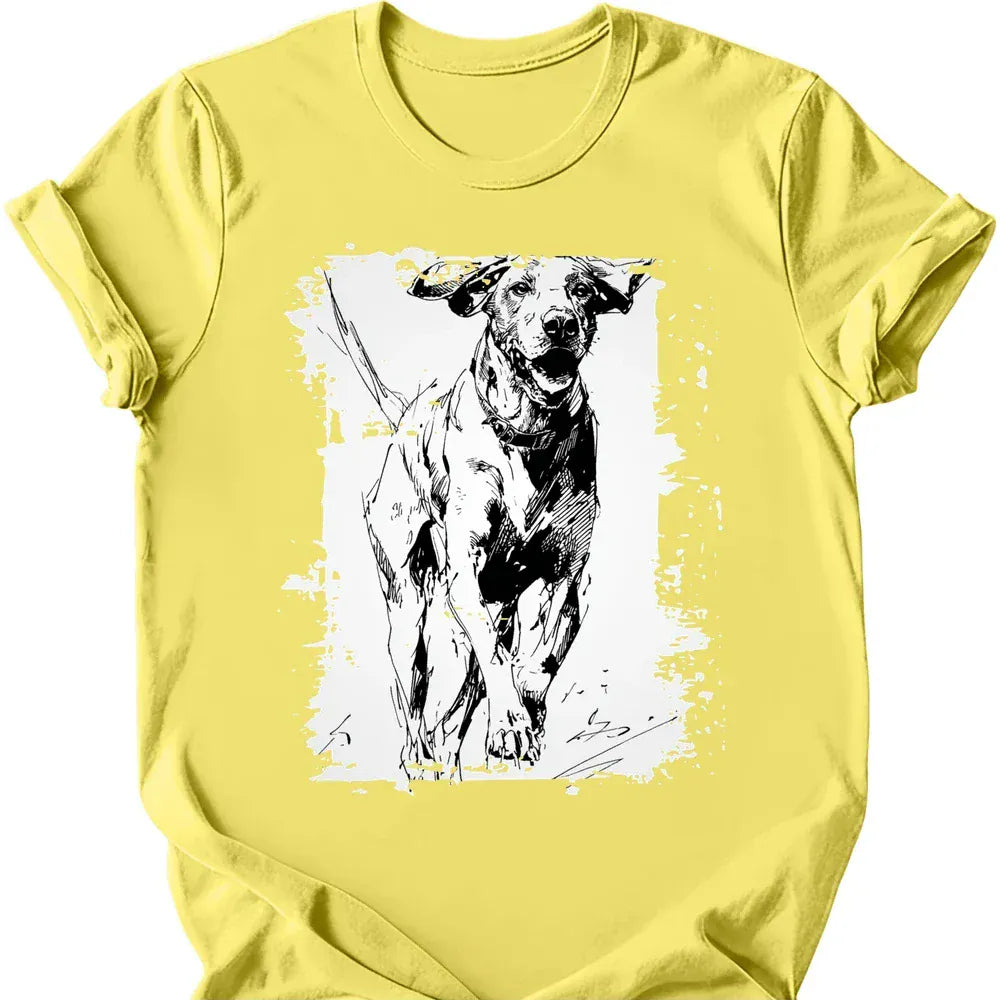 German Shorthaired Pointer running dog tee cornsilk