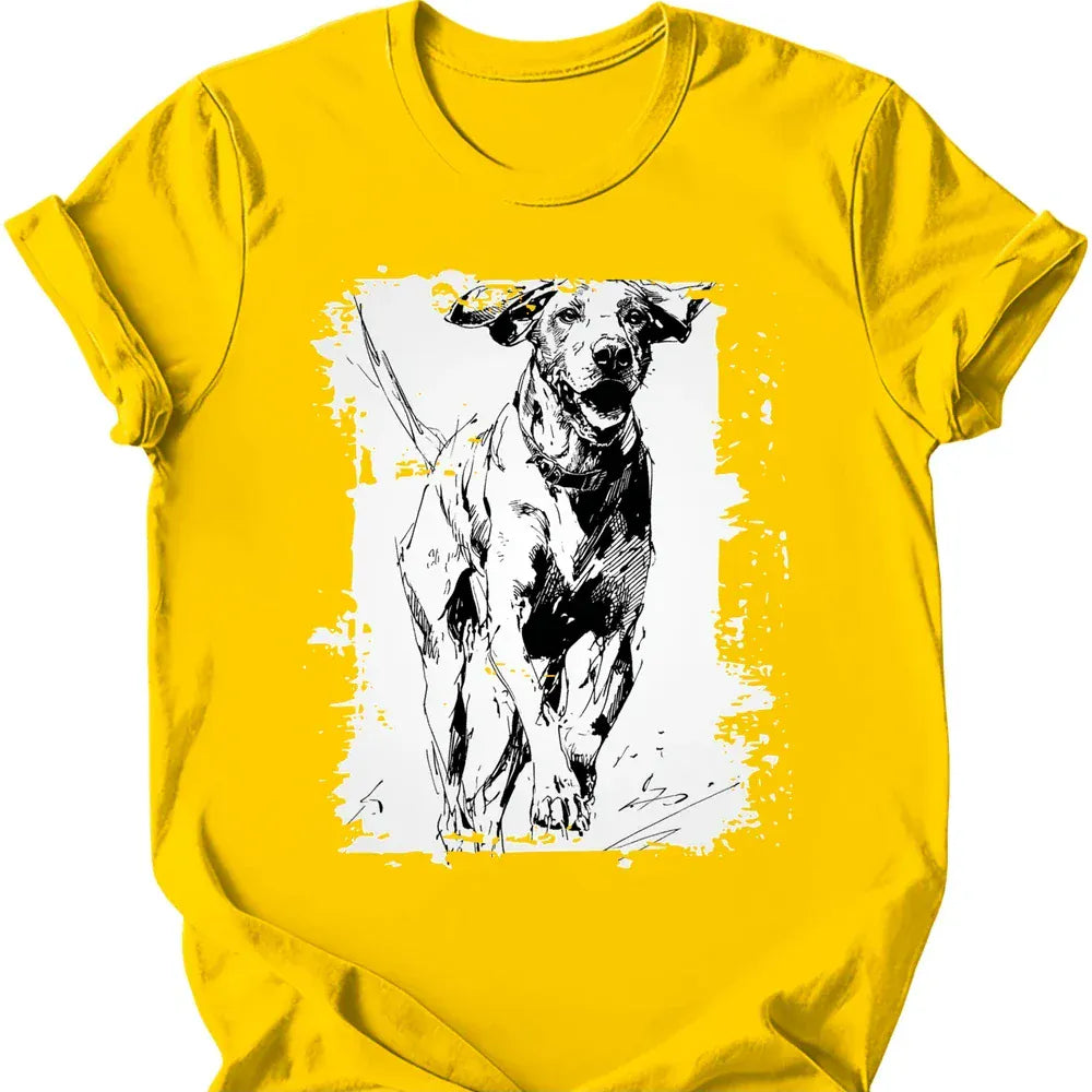 German Shorthaired Pointer running dog tee daisy