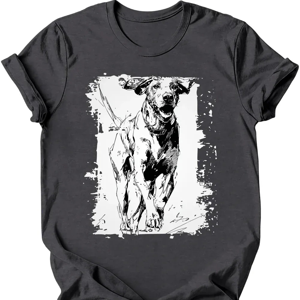 German Shorthaired Pointer running dog tee dark heather