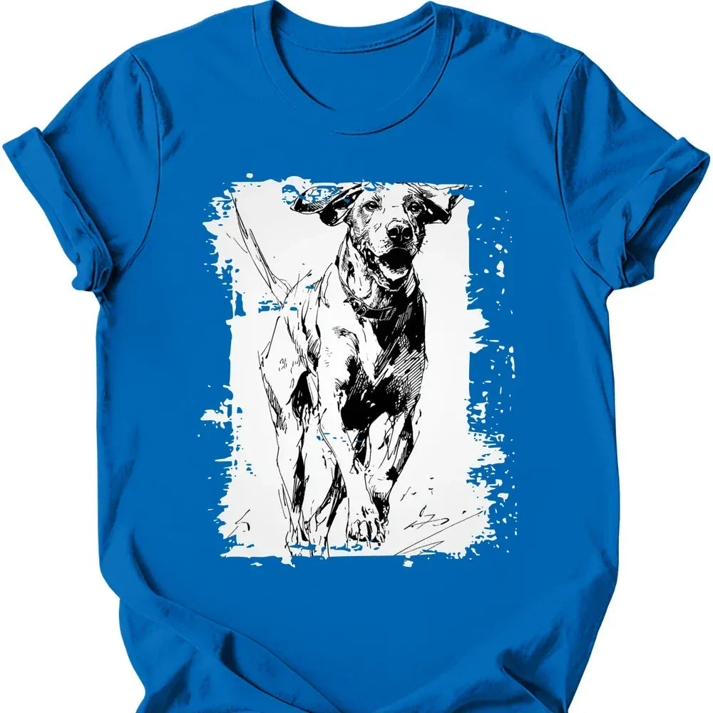German Shorthaired Pointer running dog tee royal