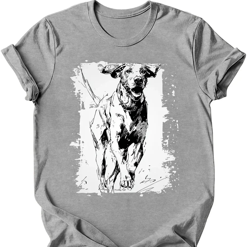 German Shorthaired Pointer running dog tee sport grey
