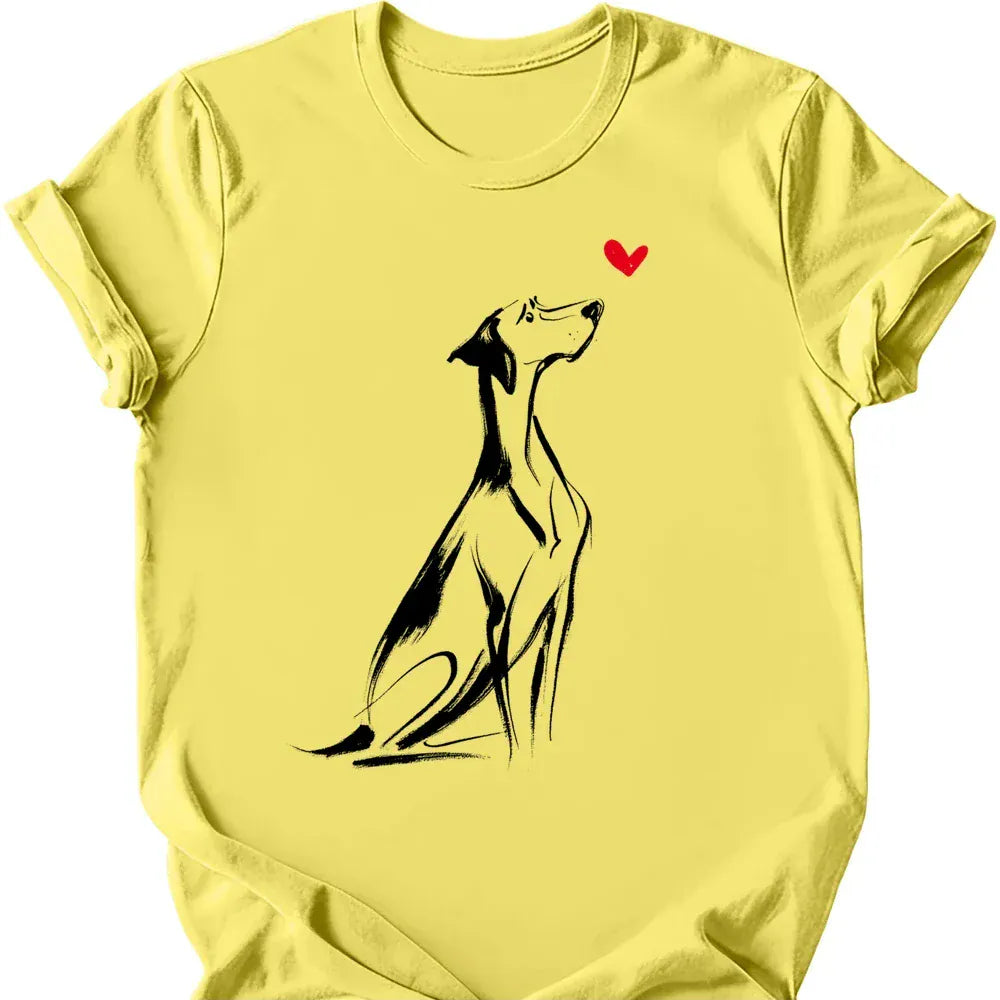 German Shorthaired Pointer sketch tee cornsilk