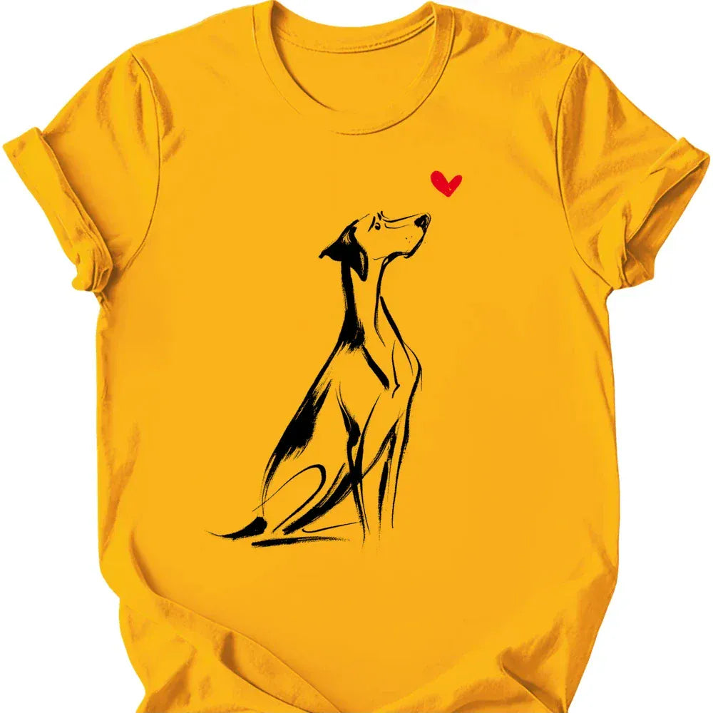German Shorthaired Pointer sketch tee gold