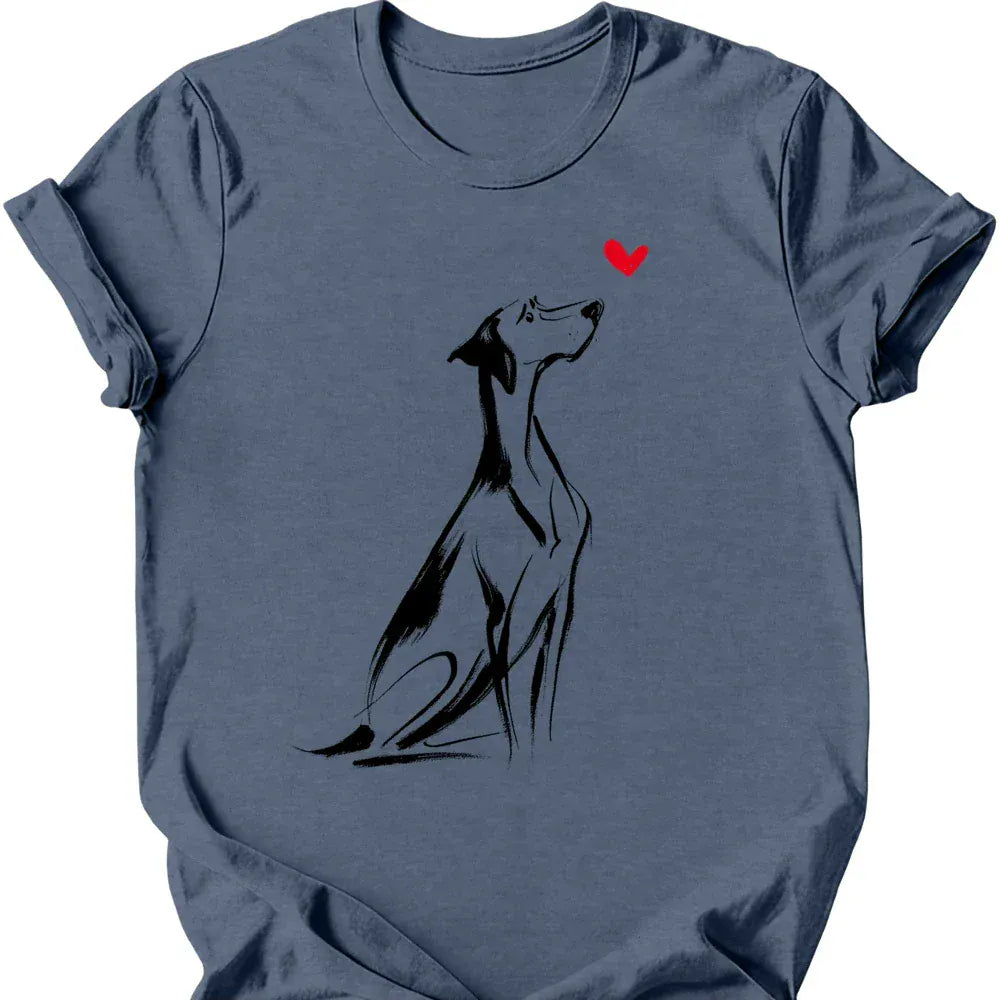 German Shorthaired Pointer sketch tee heather indigo
