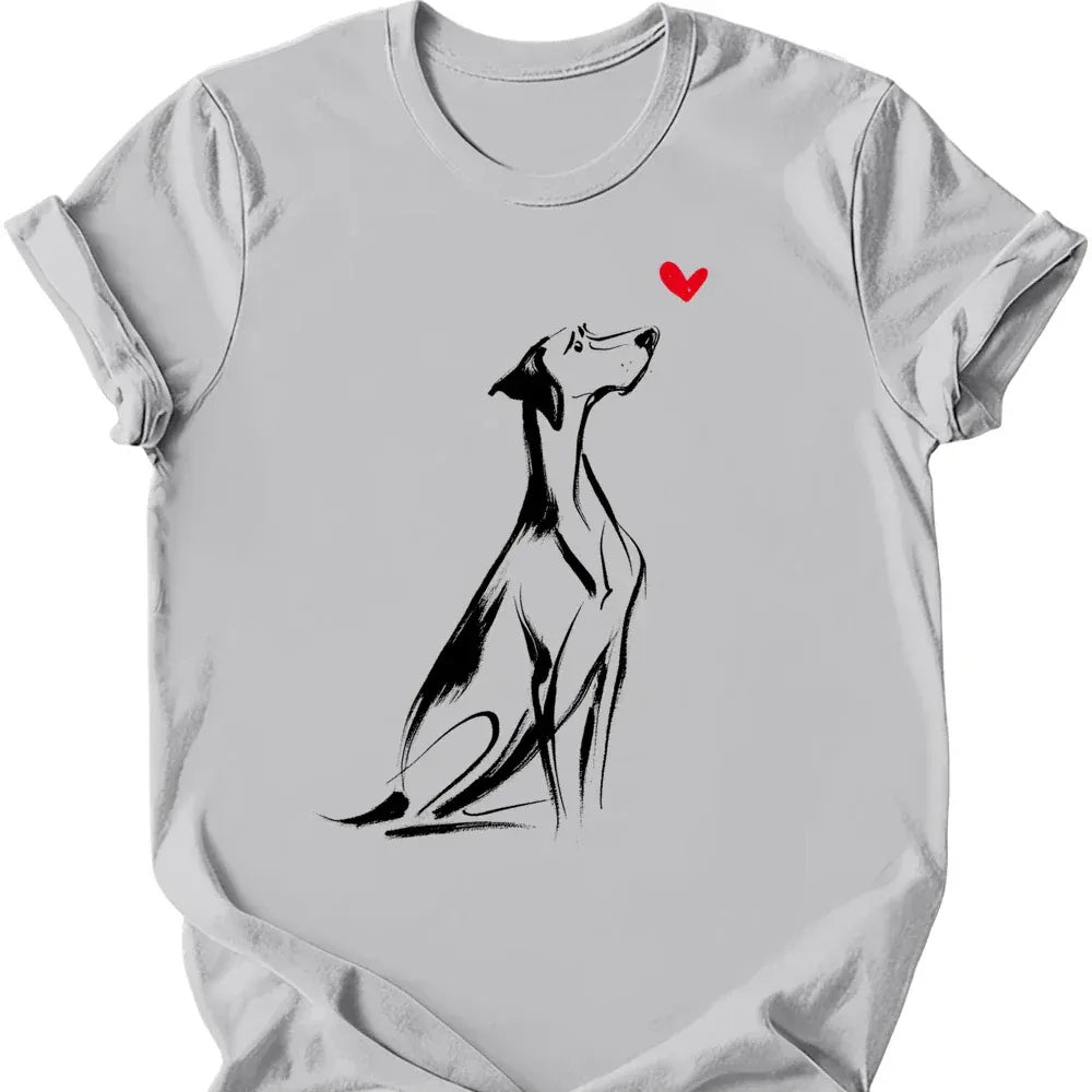 German Shorthaired Pointer sketch tee ice grey
