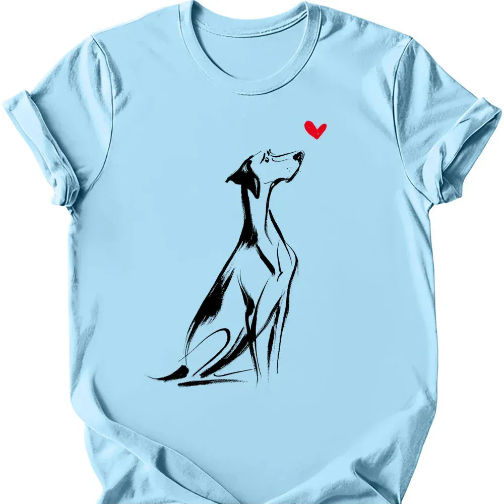 German Shorthaired Pointer sketch tee light blue